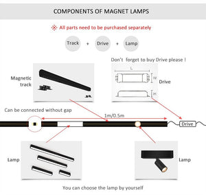 Riel magnético de luz - B - UNIC136:865#SC - XTL038 10W;200000531:771#2700K