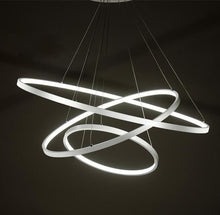 Cargar imagen en el visor de la galería, Saturno - B - UNIC7595988 - dimmable - with - remote - 40 - 60 - 80 - 3rings - white - finished