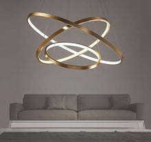 Cargar imagen en el visor de la galería, Saturno - B - UNIC7595988 - dimmable - with - remote - 20 - 40cm - 2rings - coffee - finished