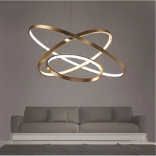 Cargar imagen en el visor de la galería, Saturno - B - UNIC7595988 - dimmable - with - remote - 40 - 60 - 80 - 3rings - white - finished