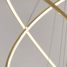 Cargar imagen en el visor de la galería, Saturno Plus - B - UNIC31497729 - gold - dia60 - 80 - 100cm3rings - cool - light - 6000k