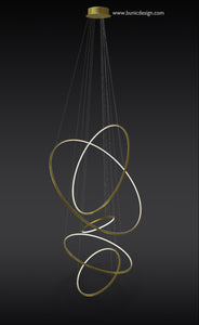 Saturno Plus - B - UNIC31497729 - gold - dia60 - 80 - 100cm3rings - cool - light - 6000k