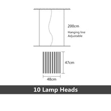 Cargar imagen en el visor de la galería, Wave - B - UNIC29477350 - 40 - heads - 190x47cm - black - lamp - body - brightness - dimmable