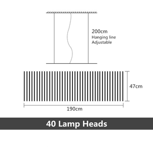 Wave - B - UNIC29477350 - 40 - heads - 190x47cm - black - lamp - body - brightness - dimmable